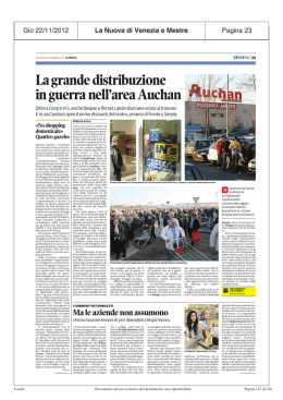 La grande distribuzione in guerra nell`area Auchan