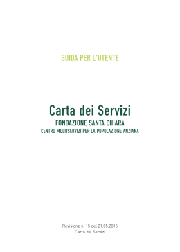 Carta dei Servizi - Fondazione Santa Chiara