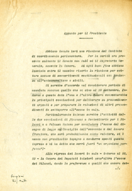 Appunto di Andreotti e risposta di De Gasperi sui lavori del Comitato