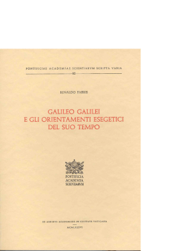 GALILEO GALILEI E GL1 ORIENTAMENTI ESEGETICI