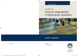 Opuscolo Lauree magistrali Scienze linguistiche e letterature straniere