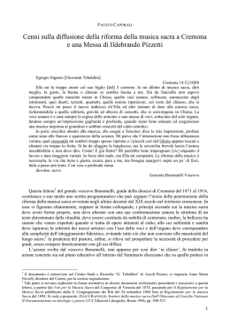 Cenni sulla diffusione della riforma della musica sacra a Cremona e