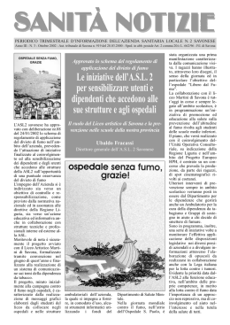 Le iniziative dell`ASL 2 per sensibilizzare utenti e