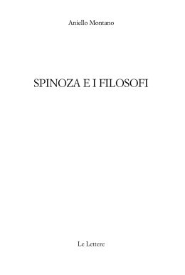 spinoza ei filosofi - Casa editrice Le Lettere