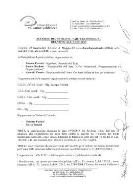 Contratto Collettivo Decentrato Integrativo anno 2013