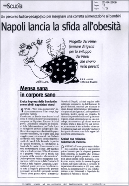 Napoli lancia la Sﬁda all`obesità