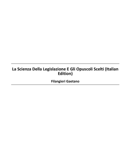 La Scienza Della Legislazione E Gli Opuscoli Scelti (Italian Edition)