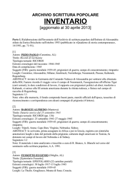 Inventario dell`archivio della scrittura popolare