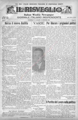 Verso il nuovo Balilla VARIE Per liberare i prigionieri politici Il Partito