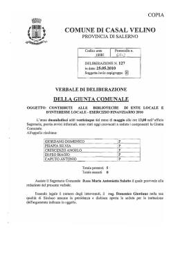 deliberazione n. 127 - Comune di Casal Velino