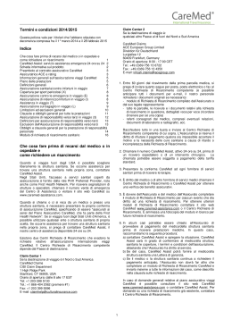 Termini e condizioni 2014/2015 Indice Che cosa fare