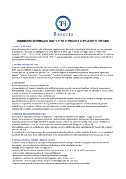 condizioni generali di contratto di vendita di pacchetti