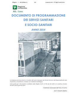 documento di programmazione dei servizi sanitari e