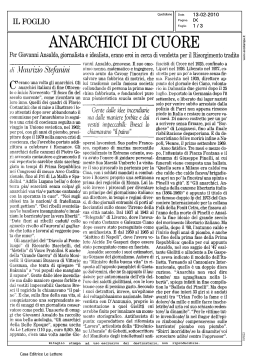 Dalla rassegna stampa. Il Foglio 13.02.10