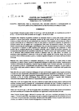 Ordinanza Sindacale n. 59 del 20.09.2011