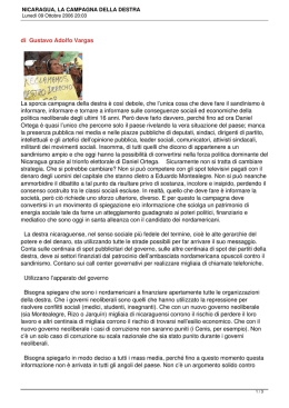 nicaragua, la campagna della destra
