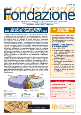 Notiziario della Fondazione Cassa di Risparmio di Fano