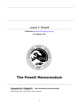 The Powell Memorandum - Economia Per I Cittadini