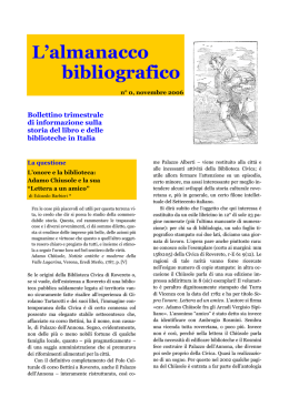 Novembre 2006 - n&deg; 0 - Centri di Ricerca
