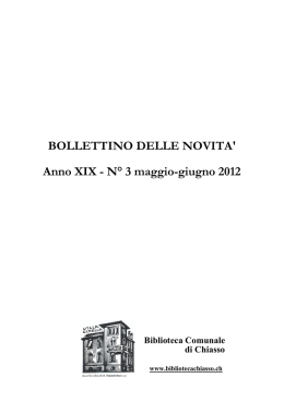 BOLLETTINO DELLE NOVITA` Anno XIX - N° 3 maggio