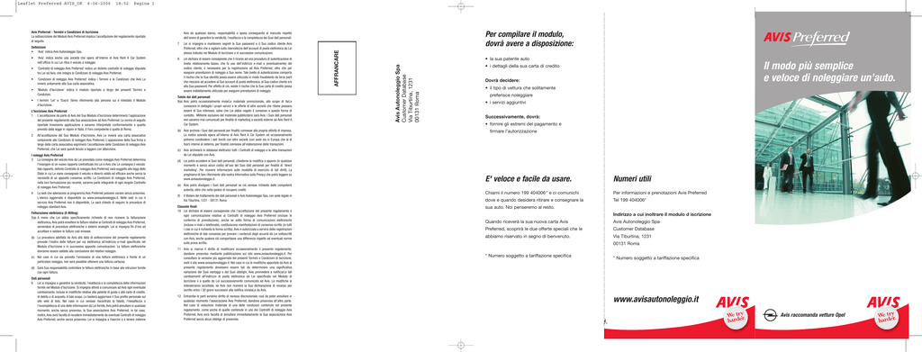 FATTURA AVIS SCARICARE