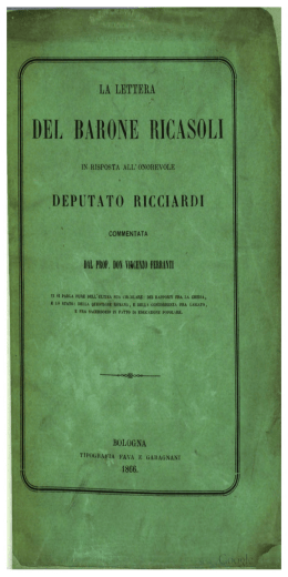 Lettera Ricasoli Ricciardi