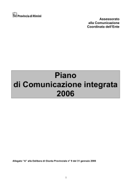 piano di comunicazione integrata 2005 - URPONLINE