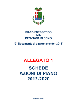 PEP 2011 (allegato 1) Schede Azioni di Piano