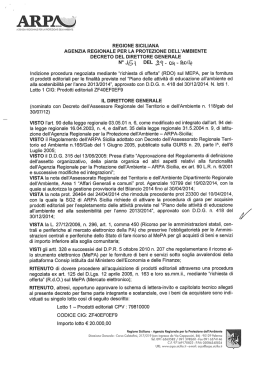 Indizione procedura anegoziata mediante richiesta di