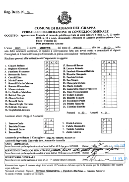 Reg. Delib. N. 35 COMUNE DI BASSANO DEL GRAPPA