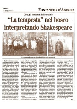 &ldquo;La tempesta&rdquo; nel bosco