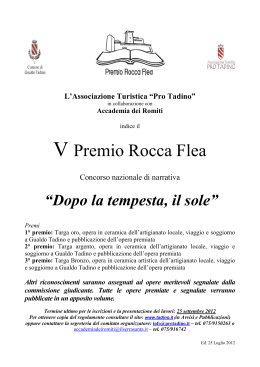 Bando V Premio Rocca Flea