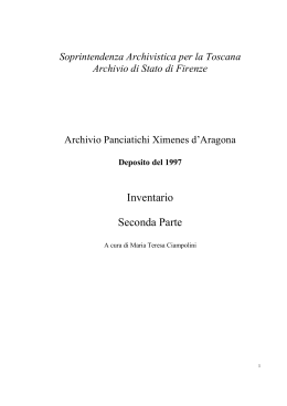 Inventario Seconda Parte - Soprintendenza Archivistica della Toscana