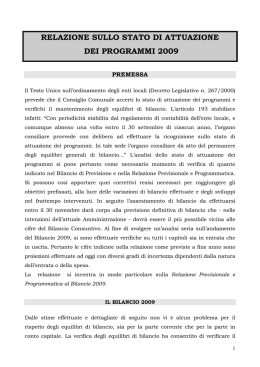relazione sullo stato attuazione programmi