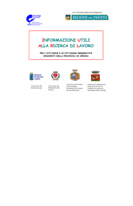 INFORMAZIONI UTILI ALLA RICERCA DI LAVORO