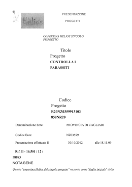 Titolo Progetto Codice Progetto