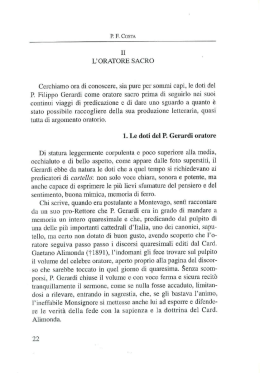 L`ORATORE SACRO 1. Le doti del P Gerardi