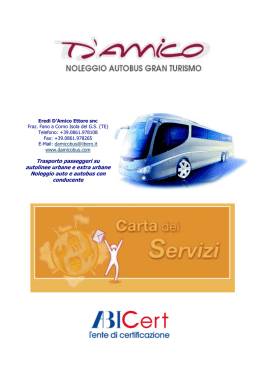 Trasporto passeggeri su autolinee urbane e extra urbane Noleggio