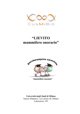 Lievito, dispensa - CusMiBio - Università degli Studi di Milano