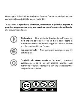 Quest`opera &egrave; distribuita sotto licenza Creative Commons