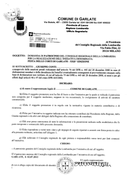 Domanda di Patrocinio COMUNE DI GARLATE