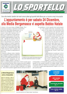 L`appuntamento &egrave; per sabato 24 Dicembre