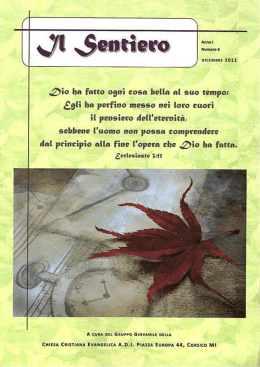 Il Sentiero N.6 - Chiesa Cristiana Evangelica Corsico