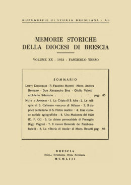 XX (1953) Monografie di storia bresciana, 40 fascicolo 3