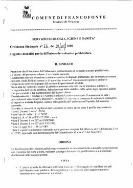 Modalit&agrave; per la diffusione dei volantini pubblicitari.