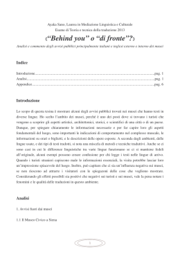 &ldquo;Behind you&rdquo; o &ldquo;di fronte&rdquo;?