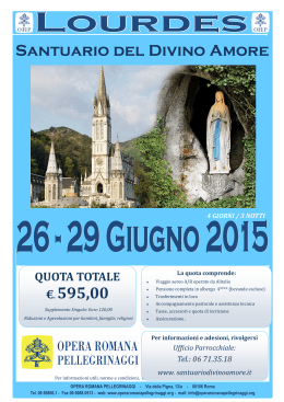 Locandina Mariani - Lourdes 4 GG DIVINO AMORE