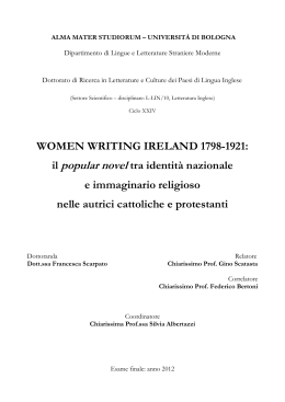 WOMEN WRITING IRELAND 1798-1921: il popular novel tra identità
