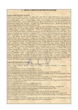 distretti esteri - Dipartimento di Storia dell`Arte e Spettacolo