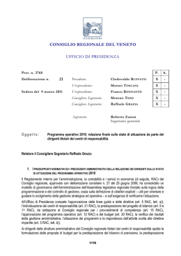 Delibera dell`Ufficio di presidenza n. 21 del 9 marzo 2011 che